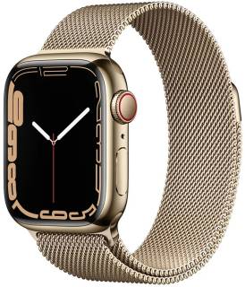 Apple Watch Series 7 45mm LTE Silver Stainless Steel with Starlight Sport Band (MKJV3)