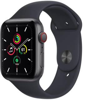 Apple Watch SE LTE 44mm Space Gray Aluminum Case with Midnight Sport Band MKRR3