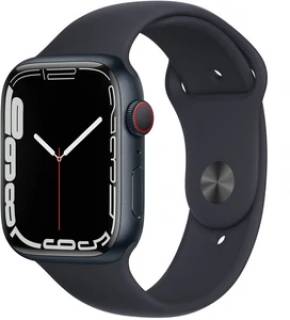 Apple Watch Series 7 GPS + Cellular 41mm Midnight Aluminum Case w. Midnight S. Band MKH73