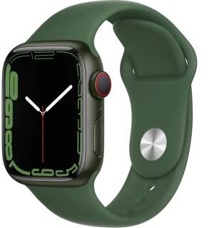 Apple Watch Series 7 GPS + Cellular 41mm Green Aluminum Case with Clover Sport Band MKH93,MKHТ3