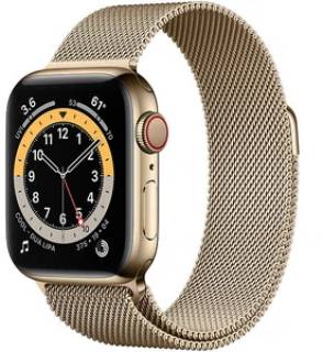 Apple Watch Series 6 GPS + Cellular 44mm Gold Stainless Steel Case w. Gold Milanese L. M07P3/M09G3