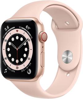 Apple Watch Series 6 GPS + LTE 44mm Gold Aluminium Case with Pink Sport Band M07G3