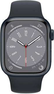 Apple Watch Series 8 41mm LTE Midnight Aluminum Case with Midnight Sport Band S/M MNUV3