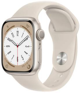 Apple Watch Series 8 GPS 41mm Starlight Aluminum Case with Starlight Sport Band MNU93/MNP63
