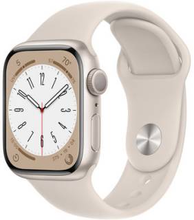 Apple Watch Series 8 GPS 41mm Starlight Aluminum Case with Starlight Sport Band M/L MNUF3