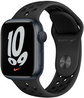 Apple Watch Nike Series 7 GPS 45mm Midnight Aluminum Case w. Anthracite/Black Nike Sport Band MKNC3