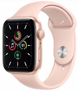 Apple Watch SE GPS 44mm Gold Aluminum Case w. Pink Sand Sport B. MYDR2