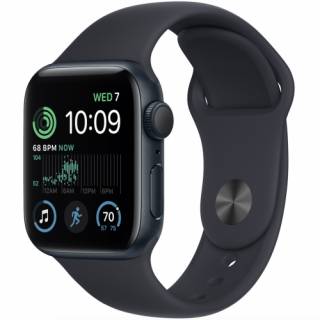 Apple Watch SE 2 GPS 44mm Silver Aluminum Case with Slate Blue Sport Band - M/L MNTJ3