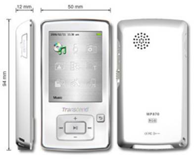MP3 плеер Transcend T.sonic 870 8GB white TS8GMP870W