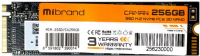 Внутренний HDD/SSD Mibrand Caiman 256GB M.2 2280 NVMe PCIe Gen3 x4 3D NAND TLC MIM.2SSD/CA256GB
