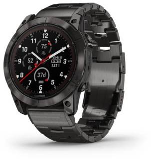 Garmin Fenix 7X Pro Sapphire Solar Carbon G. DLC Tit. with Vented Tit. Bracelet 010-02778-30