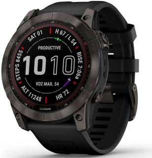 Garmin fenix 7X Sapph Sol Carbon Gray DLC Ti w/Black, GPS 010-02541-11