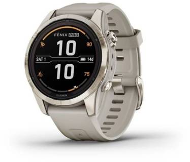 Garmin Fenix 7S Pro  Sapphire Solar Edition  Soft Gold with Light Sand Band 010-02776-14/15