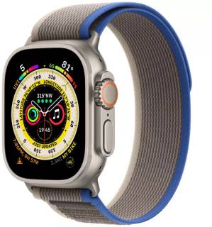 Apple Watch Ultra GPS + Cellular 49mm Titanium Case with Green Alpine Loop - Large MQEX3/MQFP3
