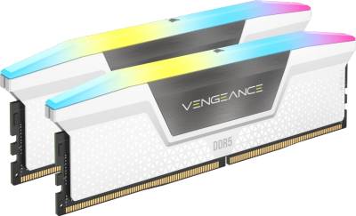 Оперативная память Corsair VENGEANCE RGB White DDR5 64GB (2x32GB) 6000MHz CL40 Kit CMH64GX5M2B6000C40W