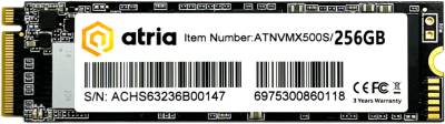 Внутренний HDD/SSD ATRIA X500S 256GB M.2 2280 NVMe PCIe Gen3 x4 TLC ATNVMX500S/256