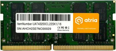 Оперативная память ATRIA So-Dimm DDR4 16GB 3200MHz CL22 UAT43200CL22SK1/16
