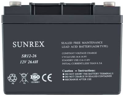 Аккумуляторная батарея SUNREX 12V - 26Ah (SR12-26) AGM