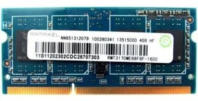 Оперативная память Ramaxel So-Dimm DDR3 4GB 1600MHz CL11 RMT3170ME68F9F-1600