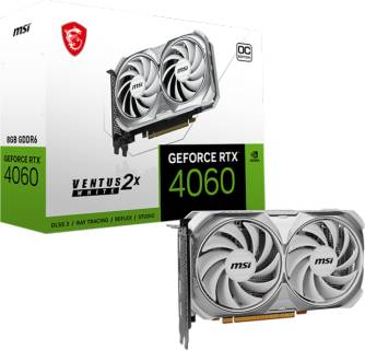 Видеокарта MSI GeForce RTX 4060 VENTUS 2X WHITE 8GB OC RTX 4060 VENTUS 2X WHITE 8G OC