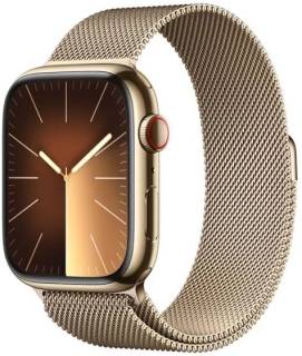 Apple Watch Series 9 GPS + Cellular 45mm Gold Stainless Steel Case with Gold Milanese Loop MRMU3QP/A