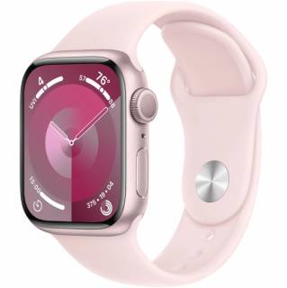 Apple Watch Series 9 GPS 41mm Pink Aluminum Case w. Light Pink S. Band - S/M MR933