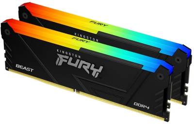 Оперативная память Kingston FURY Beast RGB Black XMP DDR4 16GB (2x8GB) 3200MHz CL16 Kit KF432C16BB2AK2/16