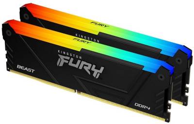 Оперативная память Kingston FURY Beast RGB Black XMP DDR4 16GB (2x8GB) 3733MHz CL19 Kit KF437C19BB2AK2/16