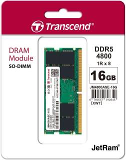 Оперативная память Transcend So-Dimm JetRAM DDR5 16GB 4800MHz CL40 JM4800ASE-16G