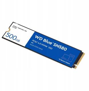 Внутренний HDD/SSD Western Digital WD Blue SN580 500GB M.2 2280 NVMe PCIe Gen4 x4 TLC WDS500G3B0E