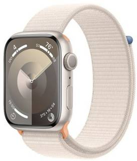 Apple Watch Series 9 GPS 45mm Starlight Aluminum Case with Starlight Sport Loop (MR983)