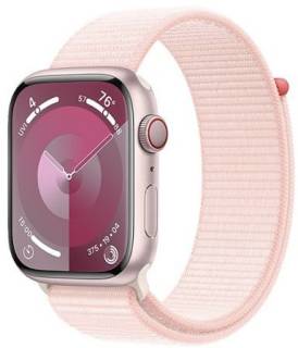 Apple Apple Watch Series 9 GPS Cellular 45mm Pink Aluminum Case with Light Pink Sport Loop (MRMM3)