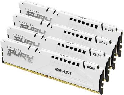 Оперативная память Kingston FURY Beast White XMP DDR5 128GB (4x32GB) 5600MHz CL40 Kit KF556C40BWK4-128