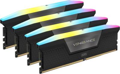 Оперативная память Corsair VENGEANCE RGB Black DDR5 96GB (4x24GB) 6000MHz CL30 Kit CMH96GX5M4B6000C30