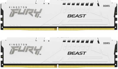 Оперативная память Kingston FURY Beast White XMP DDR5 64GB (2x32GB) 5200MHz CL40 Kit KF552C40BWK2-64