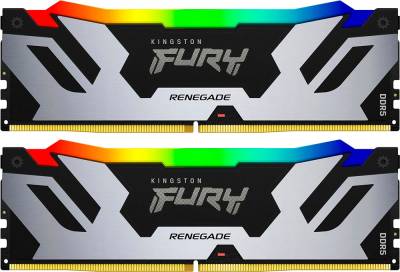 Оперативная память Kingston FURY Renegade Silver/Black RGB XMP DDR5 64GB (2x32GB) 6400MHz CL32 Kit KF564C32RSAK2-64