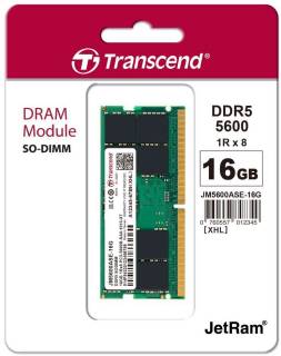 Оперативная память Transcend So-Dimm JetRAM DDR5 16GB 5600MHz CL46 JM5600ASE-16G