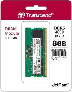 Оперативная память Transcend JetRAM DDR5 8GB 4800MHz CL40 JM4800ASG-8G