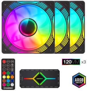 Вентилятор GAMEMAX KF300 ARGB 3 in 1 Black KF300 BK