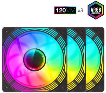 Вентилятор GAMEMAX KF300R ARGB 3 in 1 Black KF300R BK