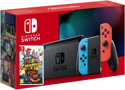 Игровая приставка NINTENDO Switch OLED Model with Neon Blue and Neon Red Joy-Con + Mario 3D