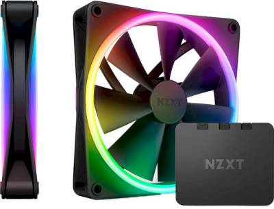 Вентилятор NZXT F140RGB Duo - 140mm Dual-sided RGB Fan - Twin Pack (Black) w/RGB Controller RF-D14DF-B1