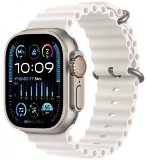 Apple Watch Ultra 2 GPS + Cellular 49mm Titanium Case with White Ocean Band MREJ3