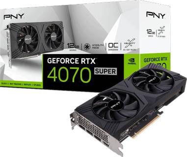 Видеокарта PNY GeForce RTX 4070 SUPER 12GB VERTO Overclocked Dual Fan DLSS 3 VCG4070S12DFXPB1-O