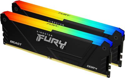 Оперативная память Kingston FURY Beast RGB Black PnP DDR4 16GB (2x8GB) 2666MHz CL16 Kit KF426C16BB2AK2/16