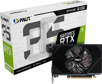 Видеокарта Palit GeForce RTX 3050 StormX 6GB NE63050018JE-1070F