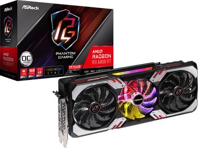 Видеокарта ASRock Radeon RX 6800 XT Phantom Gaming 16GB OC RX6800XT PG 16GO
