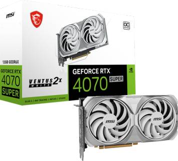 Видеокарта MSI GeForce RTX 4070 SUPER 12GB VENTUS 2X WHITE OC RTX 4070 SUPER 12G VENTUS 2X WHITE OC