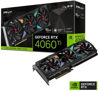 Видеокарта PNY GeForce RTX 4060 Ti 16GB XLR8 Gaming VERTO EPIC-X RGB Triple Fan VCG4060T16TFXXPB1