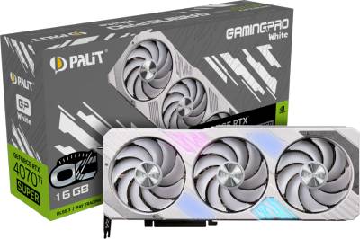 Видеокарта Palit GeForce RTX 4070 Ti SUPER GamingPro White OC 16GB NED47TST19T2-1043W